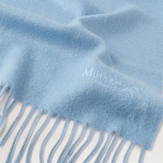 Mulberry Cashmere Scarf Poplin Blue